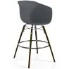 Sgabello da Bar - Design Scandinavo - Gambe in Legno Scuro - Pirela image 9
