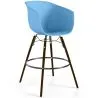 Sgabello da Bar - Design Scandinavo - Gambe in Legno Scuro - Pirela image 9