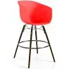 Sgabello da Bar - Design Scandinavo - Gambe in Legno Scuro - Pirela image 9