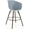 Sgabello da Bar - Design Scandinavo - Gambe in Legno Scuro - Pirela image 9
