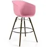 Sgabello da Bar - Design Scandinavo - Gambe in Legno Scuro - Pirela image 9