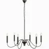 Lampada a Sospensione in Metallo Stile Lampadario Nero Opaco – 6 Bracci - Lumella image 9