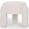Sgabello Rivestito In Tessuto Bouclé Bianco Panna – Seduta Moderna Per Soggiorno E Camera - Boreta image 9