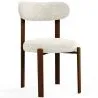 Sedia da pranzo rivestita in Chenille – Gambe effetto legno scuro – Design ergonomico e moderno – Okare image 9