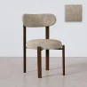 Sedia da pranzo rivestita in Chenille – Gambe effetto legno scuro – Design ergonomico e moderno – Okare image 9