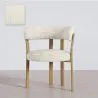 Poltrona da soggiorno con braccioli rivestita in Chenille – Gambe effetto Rovere – Design ergonomico e moderno – Okare image 9