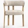 Poltrona da soggiorno con braccioli rivestita in Chenille – Gambe effetto Rovere – Design ergonomico e moderno – Okare image 9