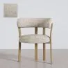 Poltrona da soggiorno con braccioli rivestita in Chenille – Gambe effetto Rovere – Design ergonomico e moderno – Okare image 9