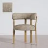 Poltrona da soggiorno con braccioli rivestita in Chenille – Gambe effetto Rovere – Design ergonomico e moderno – Okare image 9