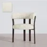 Poltrona da soggiorno con braccioli rivestita in Chenille – Gambe effetto legno scuro – Design ergonomico e moderno – Okare image 9
