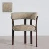 Poltrona da soggiorno con braccioli rivestita in Chenille – Gambe effetto legno scuro – Design ergonomico e moderno – Okare image 9