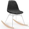 Sedia a dondolo moderna in tessuto imbottito per adulti - Gambe in acciaio e legno - Skögur image 9