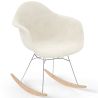 Sedia a dondolo Bouclé con braccioli – Design scandinavo con acciaio e legno - Nordika image 9