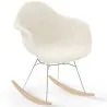 Sedia a dondolo Bouclé con braccioli – Design scandinavo con acciaio e legno - Nordika image 9