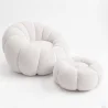 Poltrona con Pouf Rivestita – Tessuto Morbido – Rubi image 9