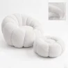 Poltrona con Pouf Rivestita – Tessuto Morbido – Rubi image 9