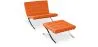 Poltrona design con poggiapiedi - Rivestita in pelle - Town image 9