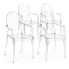 Set di 4 Sedie da Pranzo - Trasparente - Design con Braccioli - Arthur image 9