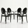 Confezione da 4 sedie da pranzo - Trasparente - Design con braccioli - Louis XIV image 9
