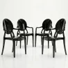 Set di 4 Sedie da Pranzo - Trasparente - Design con Braccioli - Arthur image 9