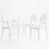 Set di 4 Sedie da Pranzo - Trasparente - Design con Braccioli - Arthur image 9