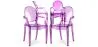 Confezione da 4 sedie da pranzo - Trasparente - Design con braccioli - Louis XIV image 9