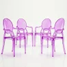 Set di 4 Sedie da Pranzo - Trasparente - Design con Braccioli - Arthur image 9