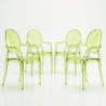 Confezione da 4 sedie da pranzo - Trasparente - Design con braccioli - Louis XIV image 9