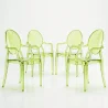 Set di 4 Sedie da Pranzo - Trasparente - Design con Braccioli - Arthur image 9
