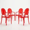 Set di 4 Sedie da Pranzo - Trasparente - Design con Braccioli - Arthur image 9