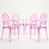 Confezione da 4 sedie da pranzo - Trasparente - Design con braccioli - Louis XIV image 9