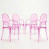 Set di 4 Sedie da Pranzo - Trasparente - Design con Braccioli - Arthur image 9
