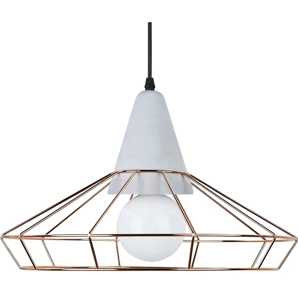 Lampada a Soffitto Design Retrò - Lampada Sospesa in Metallo e Cemento - Giotto image 8