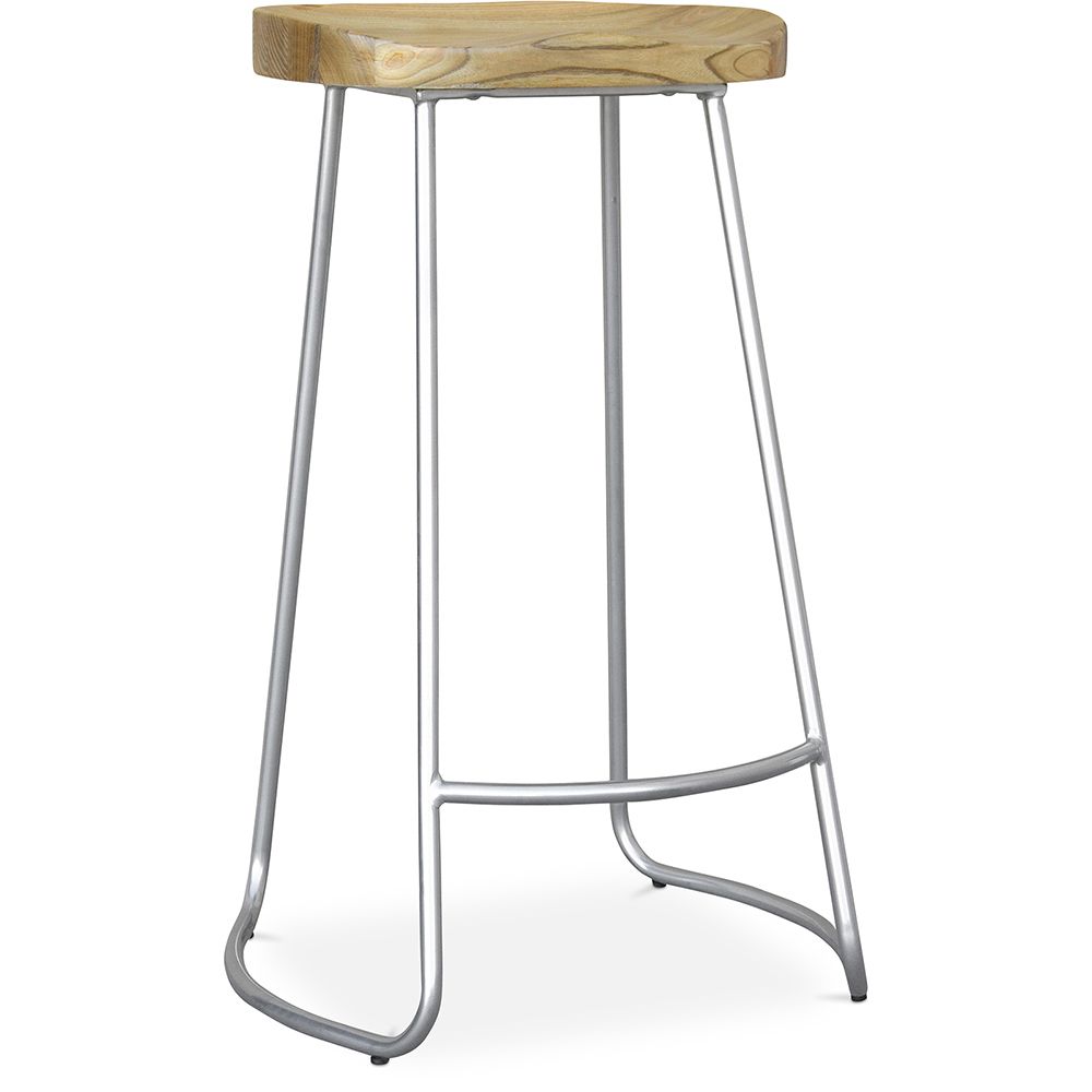 Sgabello da bar - Design industriale - Legno e metallo - 76cm - Adriel image 8