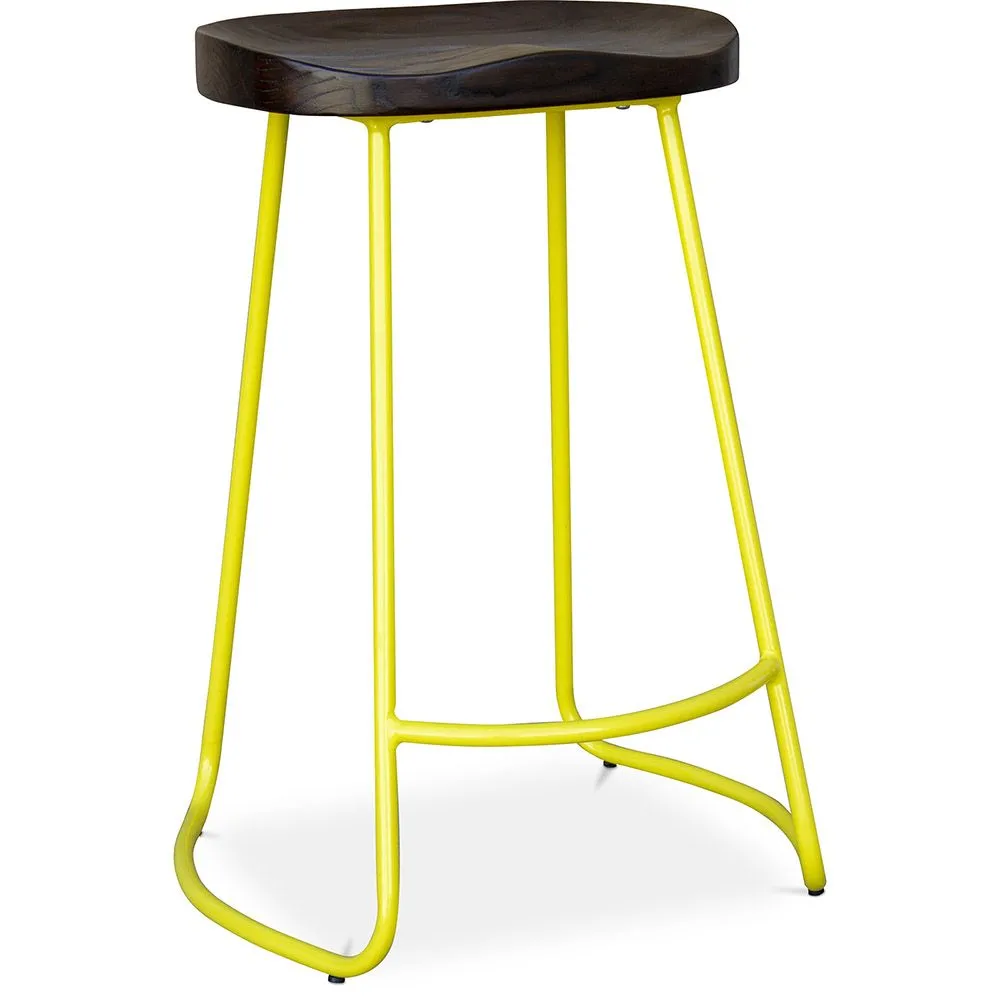 Sgabello da bar - Design industriale - Legno e metallo - 66 cm - Adriel image 8