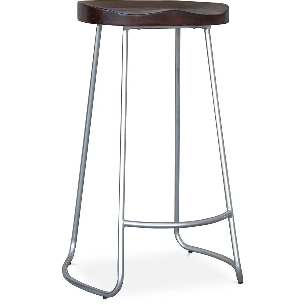 Sgabello da bar - Design industriale - Legno e metallo - 76cm - Aiyana image 8