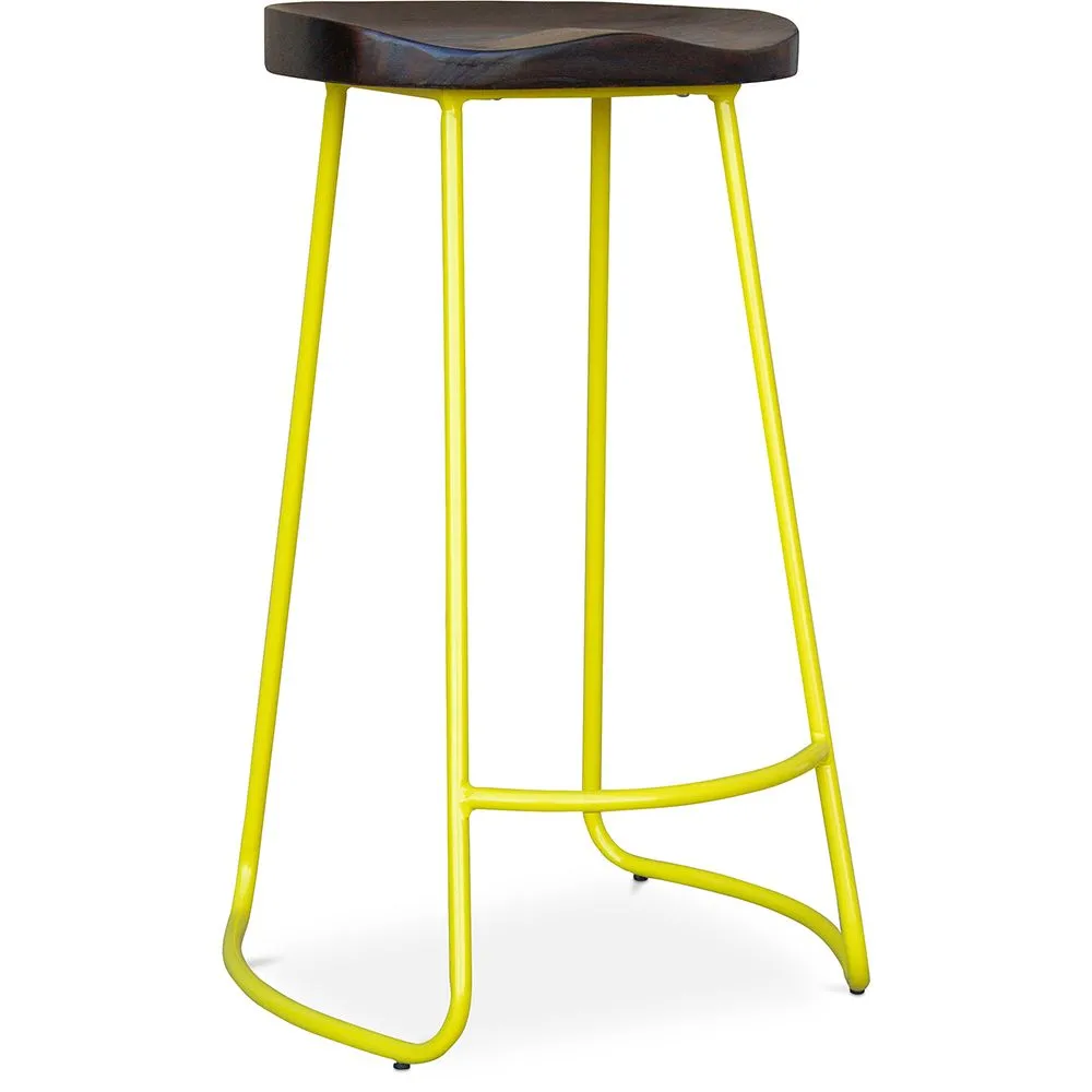 Sgabello da bar - Design industriale - Legno e metallo - 76cm - Aiyana image 8