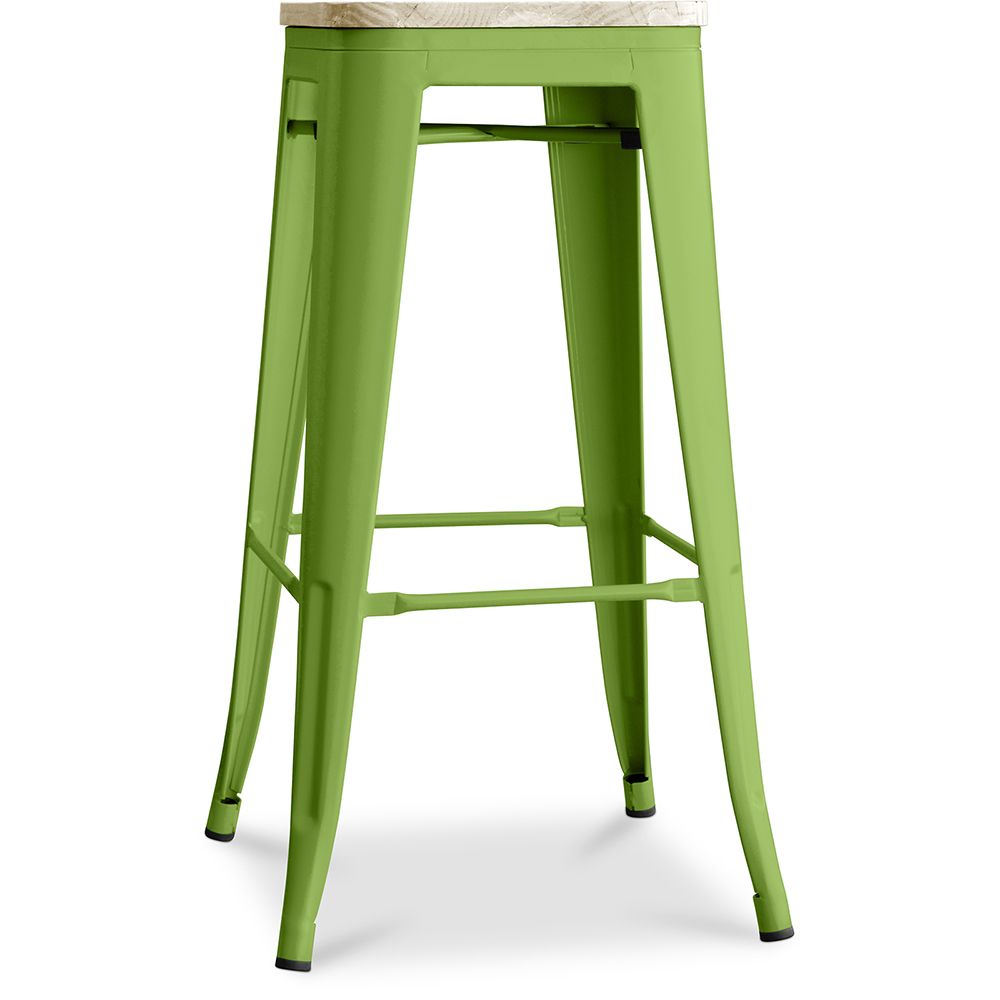 Sgabello da bar - Design industriale - Acciaio e legno - 76cm - Stylix image 8