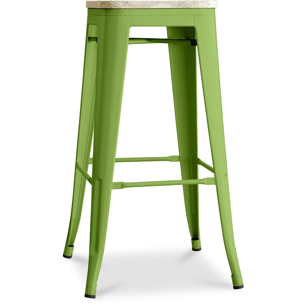 Sgabello da bar - Design industriale - Acciaio e legno - 76cm - Stylix image 8
