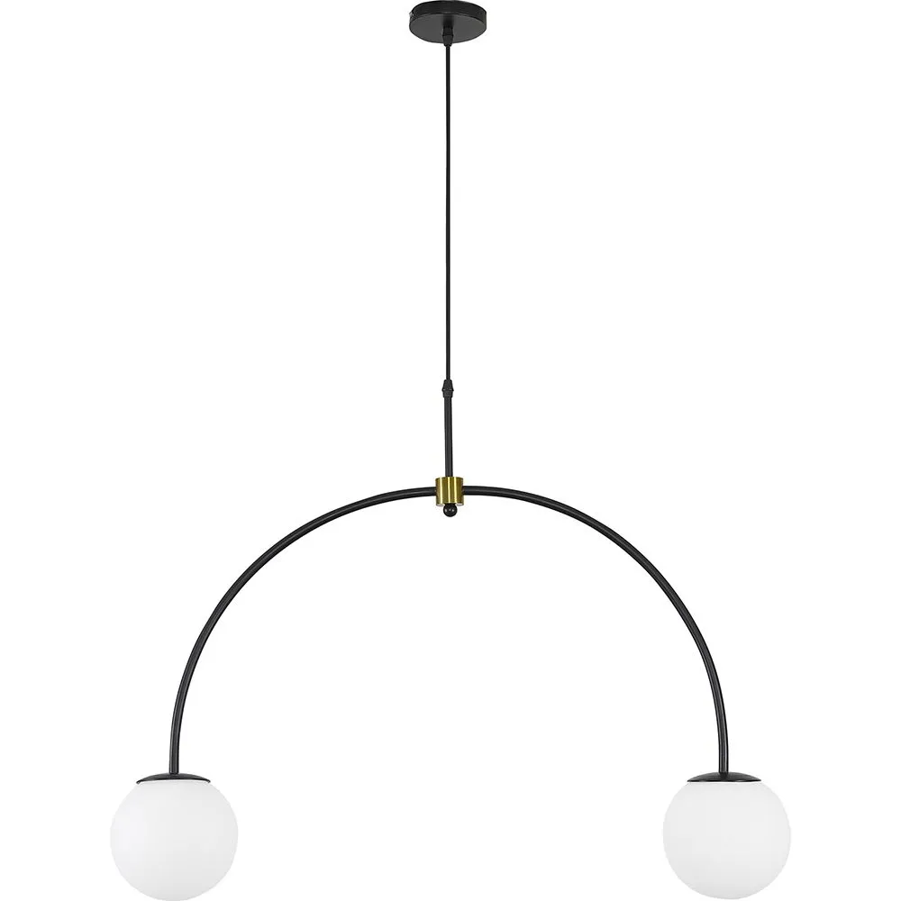Lampada a Soffitto a Sfera di Vetro - Lampada a Sospensione a 2 Bracci - Josephine image 8