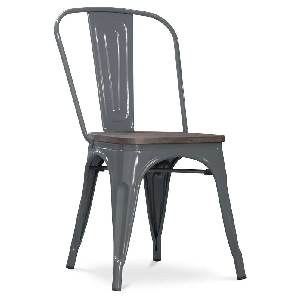 Sedia da pranzo - Design industriale - Legno e acciaio - Nuova edizione - Stylix image 8