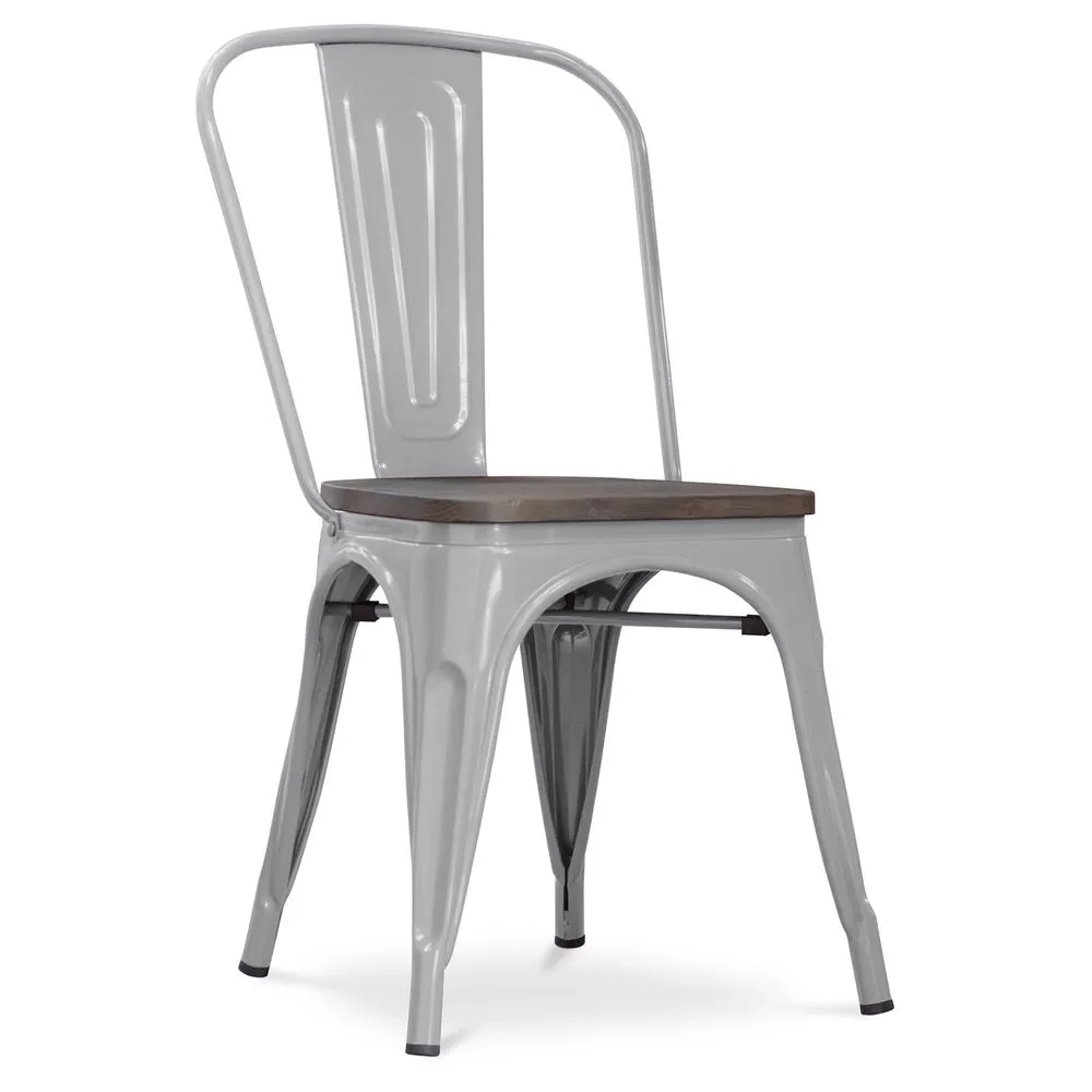 Sedia da pranzo - Design industriale - Legno e acciaio - Nuova edizione - Stylix image 8