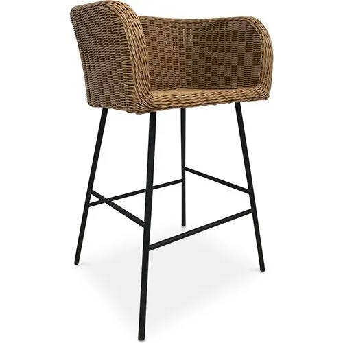 Sgabello in rattan con braccioli - Design Boho Bali - Ishita image 8