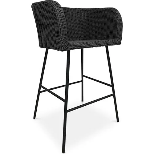 Sgabello in rattan con braccioli - Design Boho Bali - Ishita image 8
