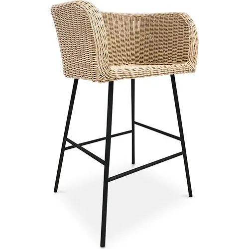 Sgabello in rattan con braccioli - Design Boho Bali - Ishita image 8