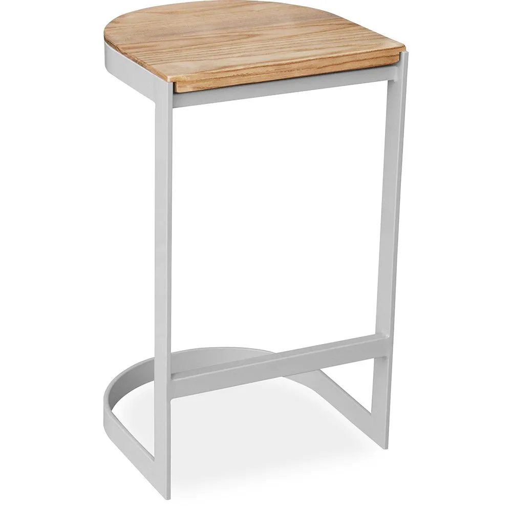 Sgabello da bar di design industriale - Legno e metallo - 60cm - Lia image 8