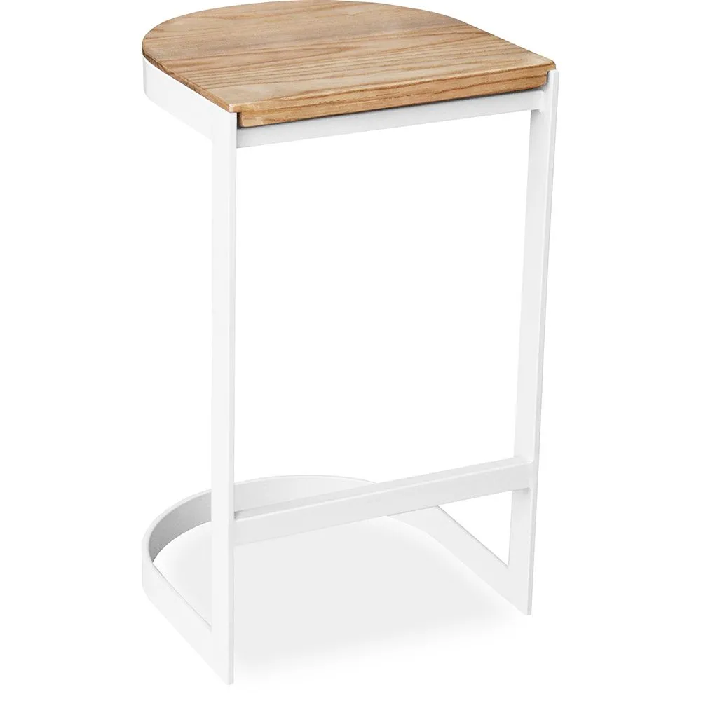Sgabello da bar di design industriale - Legno e metallo - 60cm - Lia image 8