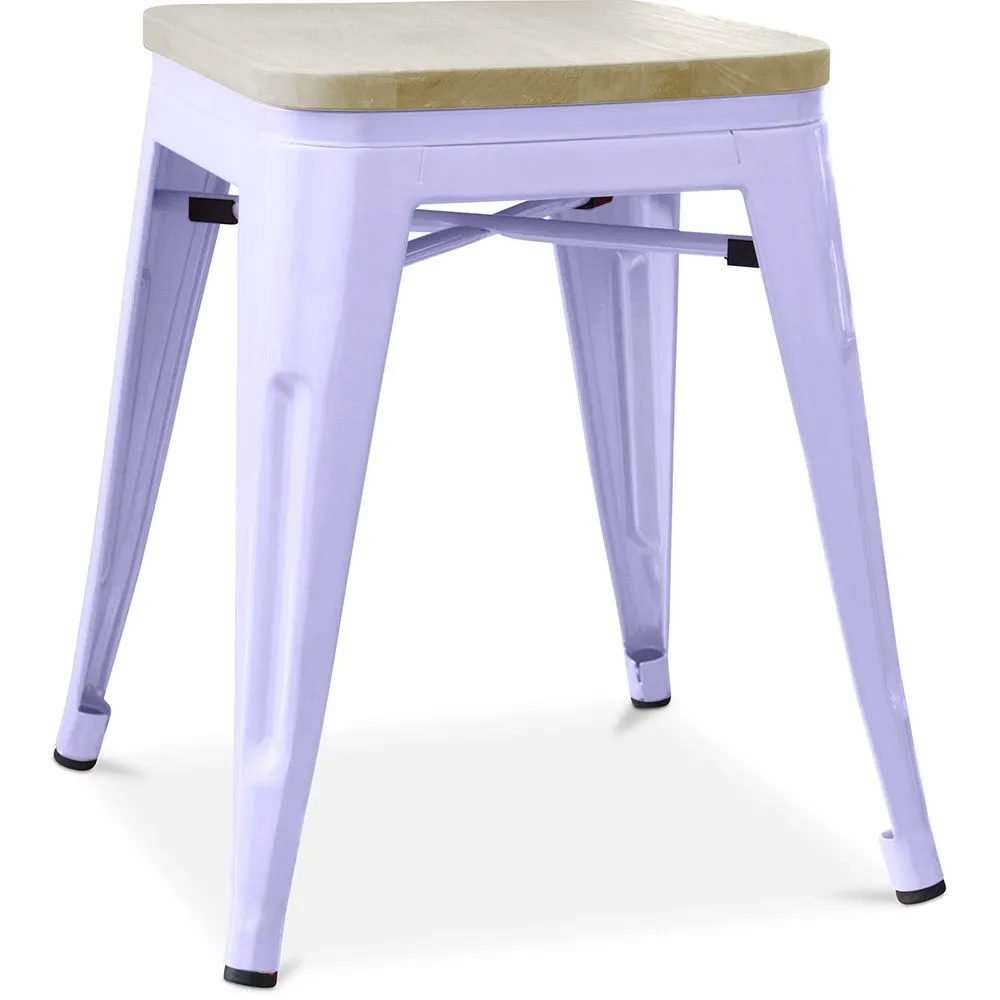 Sgabello di design industriale - Legno e metallo - 45cm - Stylix image 8