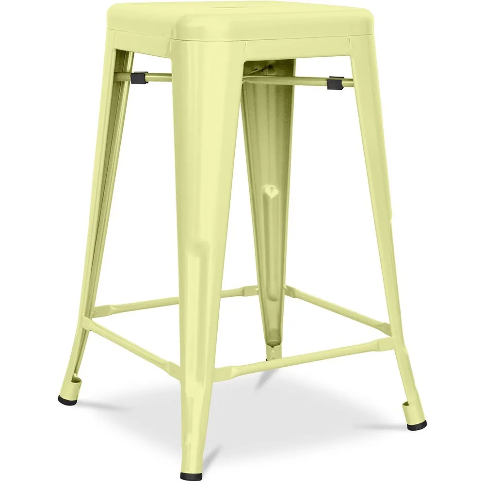 Sgabello da bar di design industriale - Acciaio opaco - 60cm - Stylix image 8