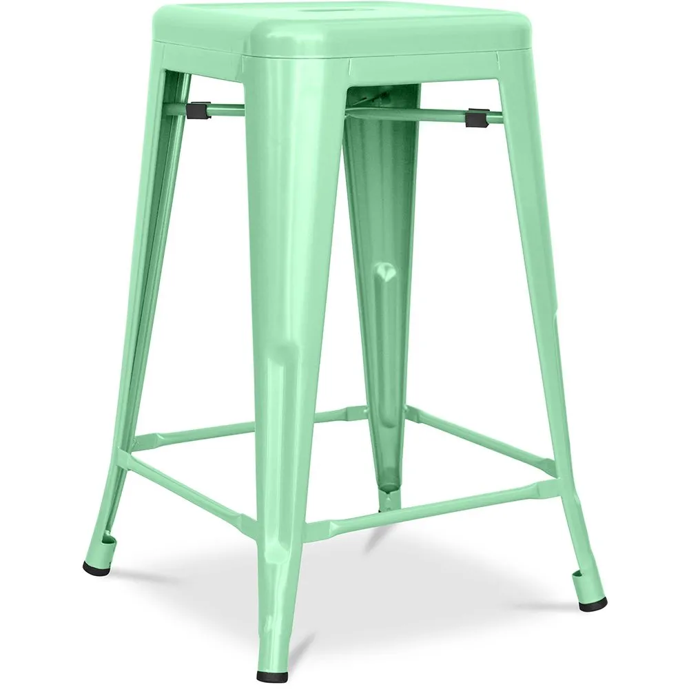 Sgabello da bar di design industriale - Acciaio opaco - 60cm - Stylix image 8